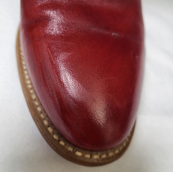 Miss Capezio Pull On Equestrian Style Boots Size 7 Gold Harness Detail Red Brown - Picture 14 of 15